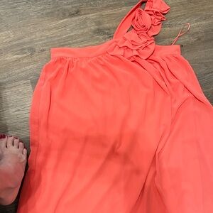 One Shoulder Coral Dress
